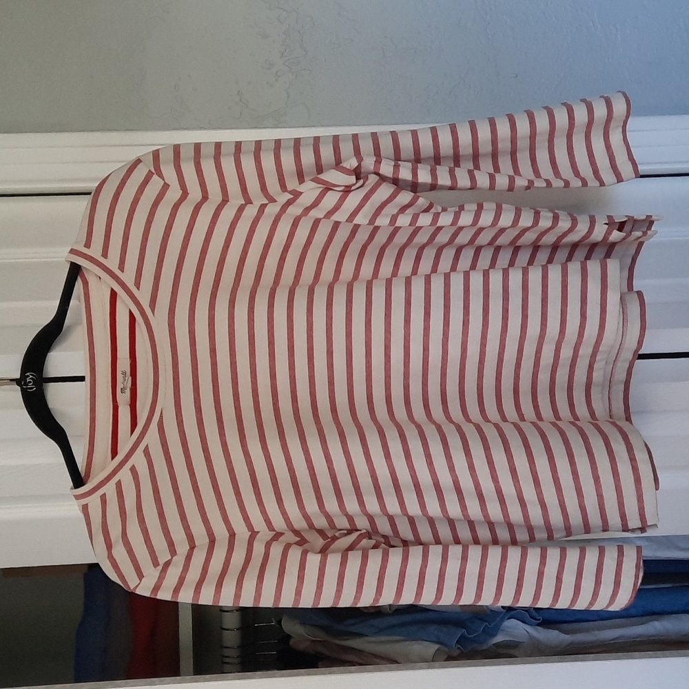 Madewell Breton Stripe 3/4" Top, Scoop Neck
